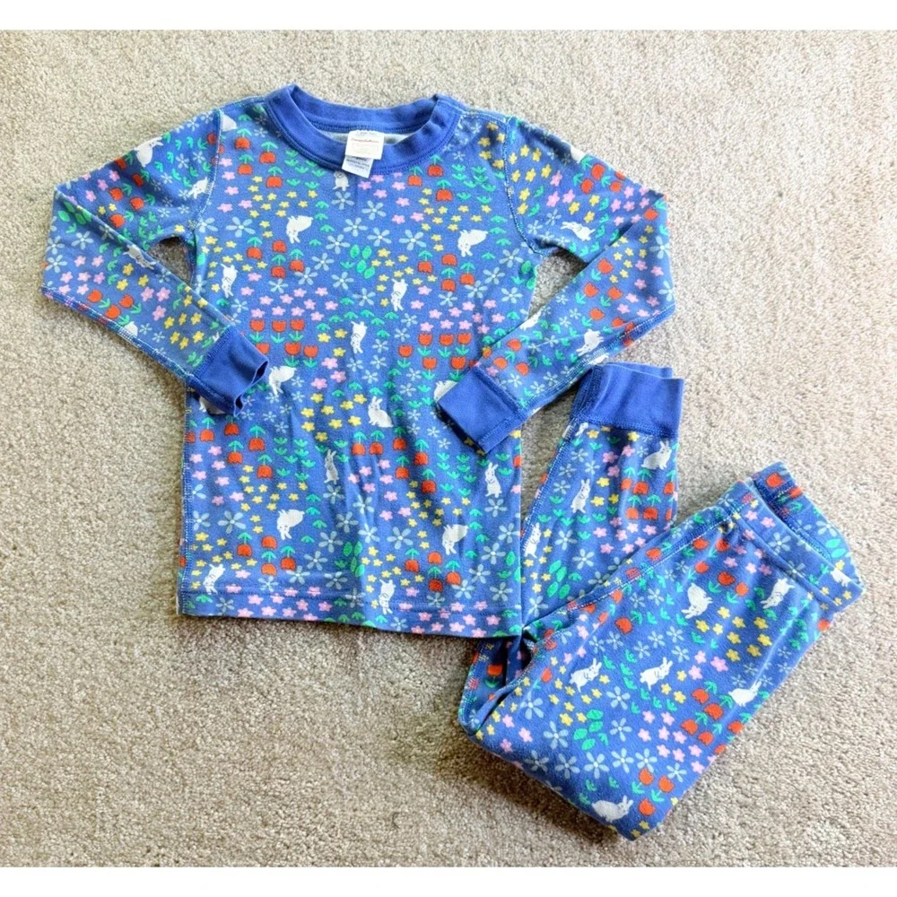 Hanna Andersson Mellow Meadow Easter Kids Long John Pajama Set - size 5 (110cm)